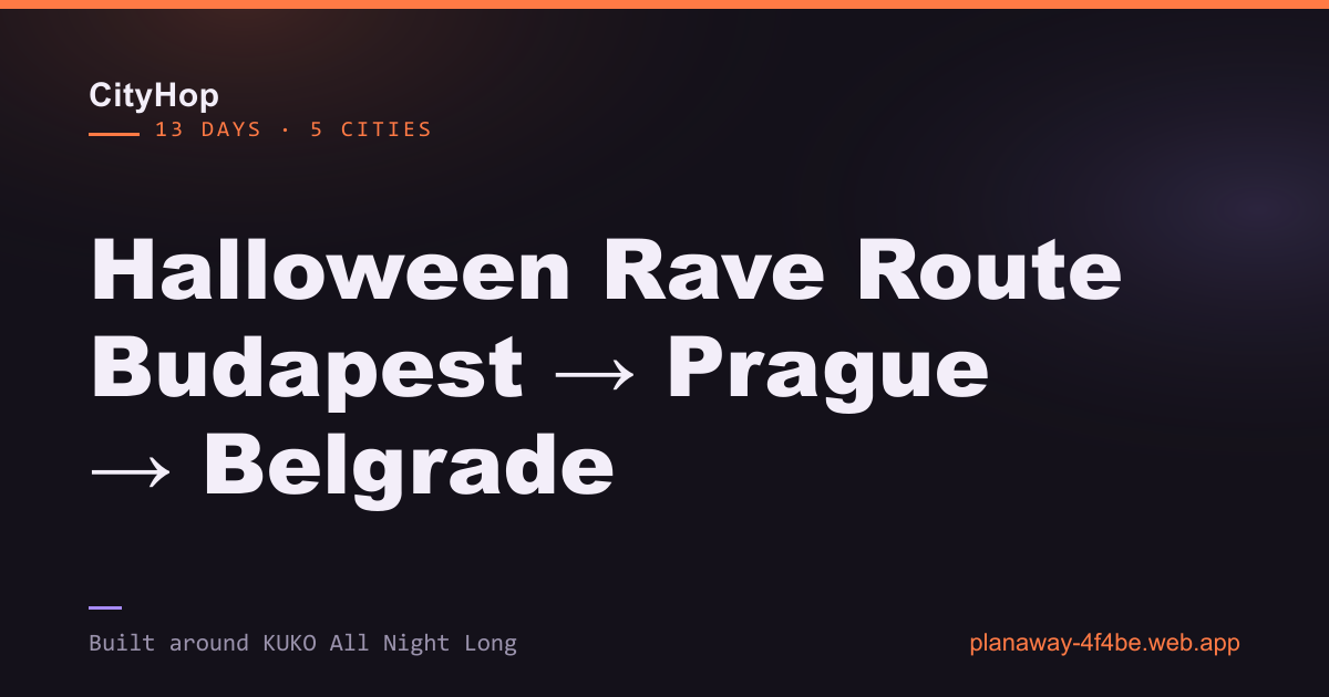 Halloween Rave Route: Budapest to Prague to Belgrade